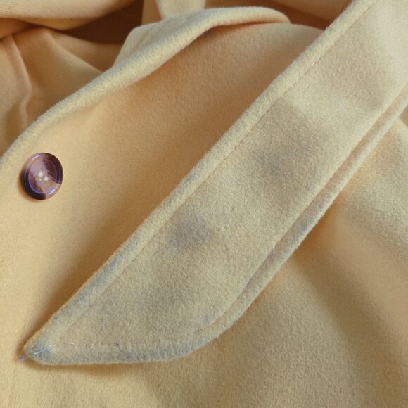 Couer De Vague Women's XL Yellow Button Down Coat Jacket With Pockets NWT Read - Picture 14 of 15